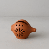 Shanku Candle Light Holder in Black Pottery