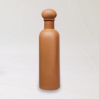 Terracotta clay water bottle with lid